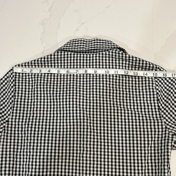 Dex M Gingham Plaid Mini Dress Button Down Belted Short Sleeves - Picture 11 of 12